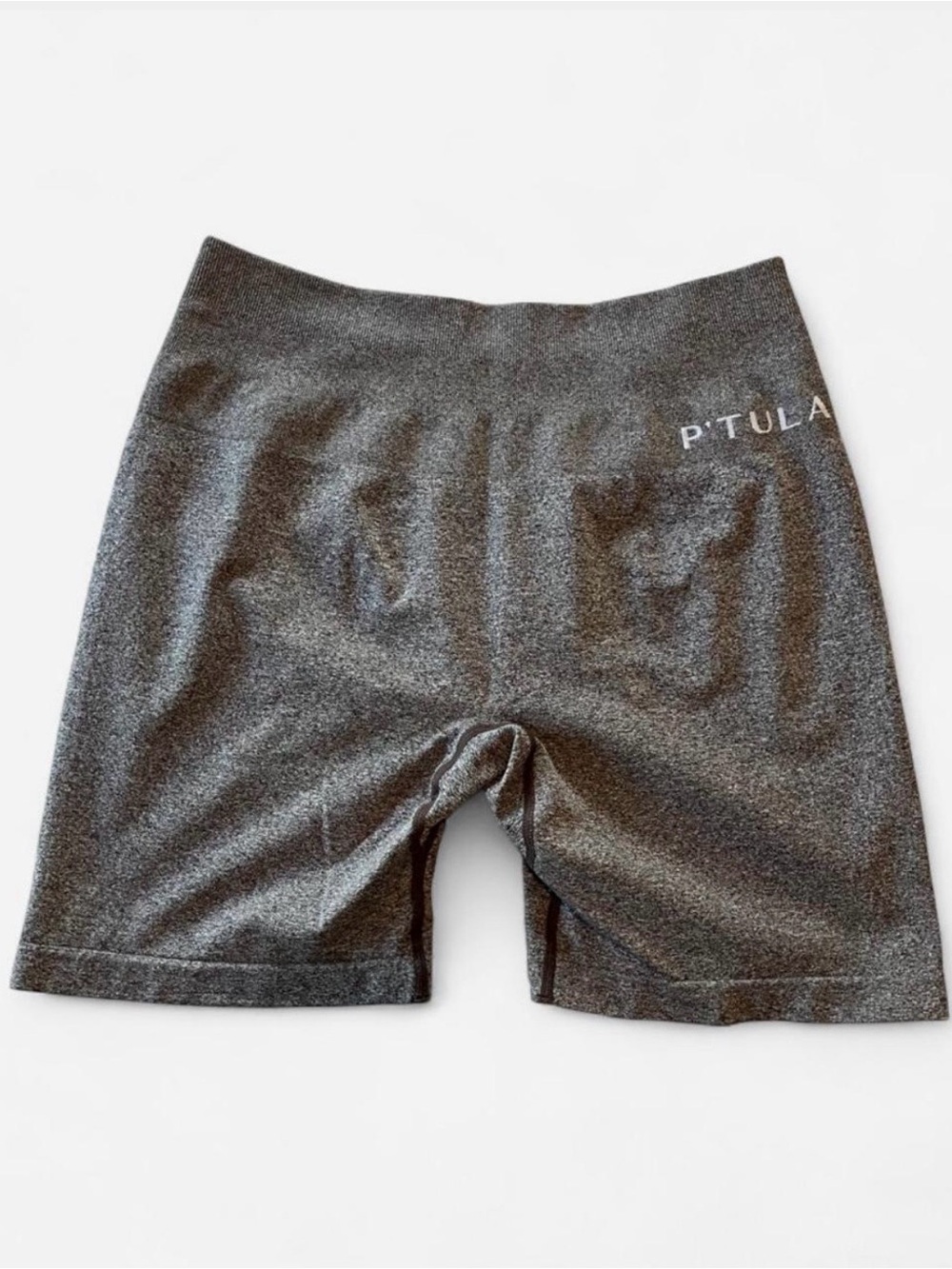 P’TULA Women’s XL Seamless High Waisted 6” Bike Shorts Heathered Brown Workout